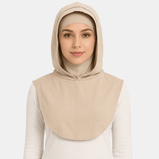 Beige Mercerized Cotton Hijab Cap – Full Coverage Under Scarf - product image 1 of 11 | Lunar Elegance