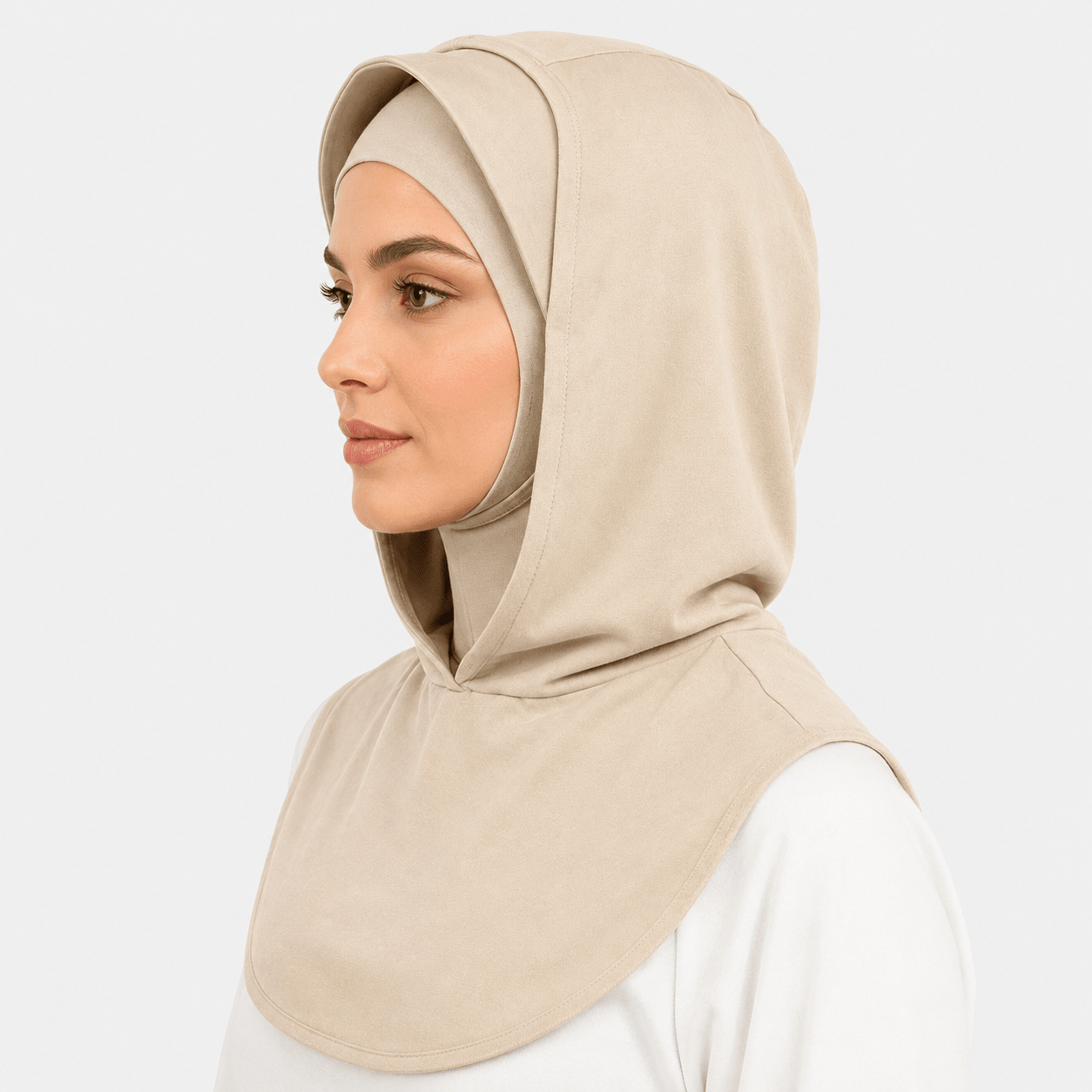 Beige Mercerized Cotton Hijab Cap – Full Coverage Under Scarf - product image 5 of 11 | Lunar Elegance