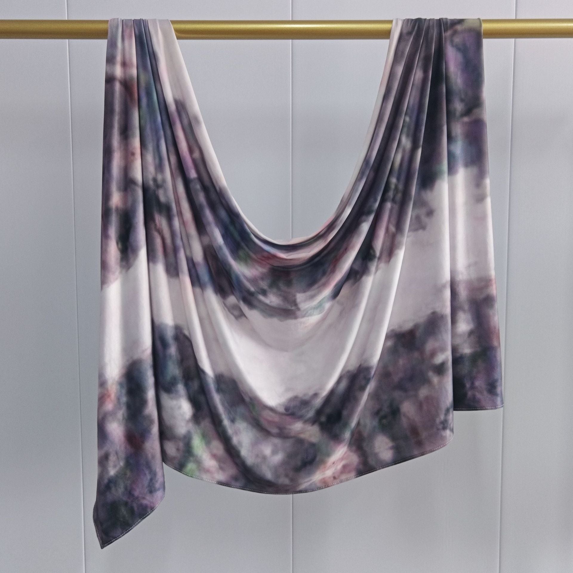 Smoky Purple Printed Jersey Hijab – Soft Premium Modest Head Scarf - product image 3 of 6 | Lunar Elegance