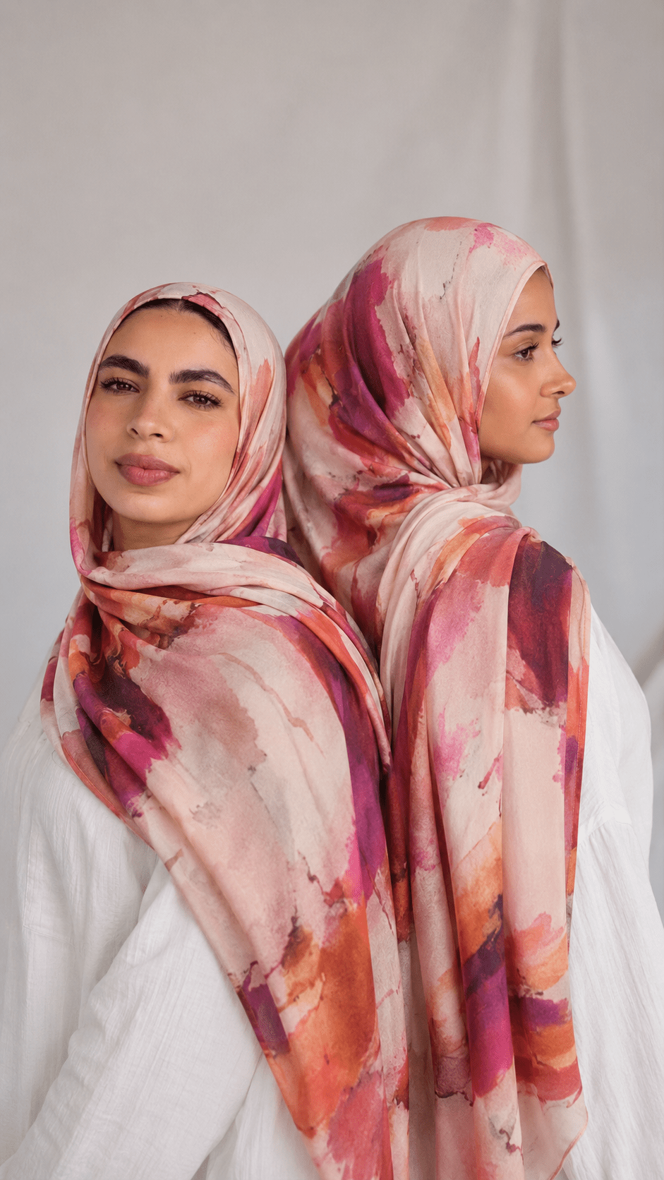 Coral Burgundy Printed Jersey Hijab – Soft Premium Modest Head Scarf - product image 6 of 6 | Lunar Elegance
