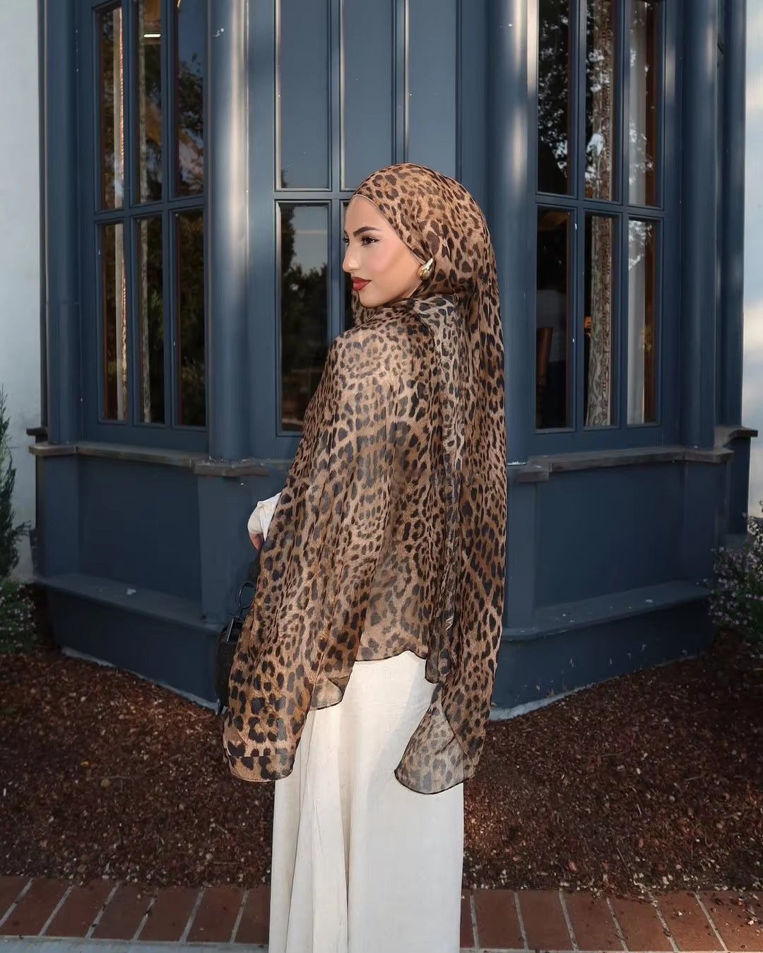 Leopard Print hijab shawl - view 1