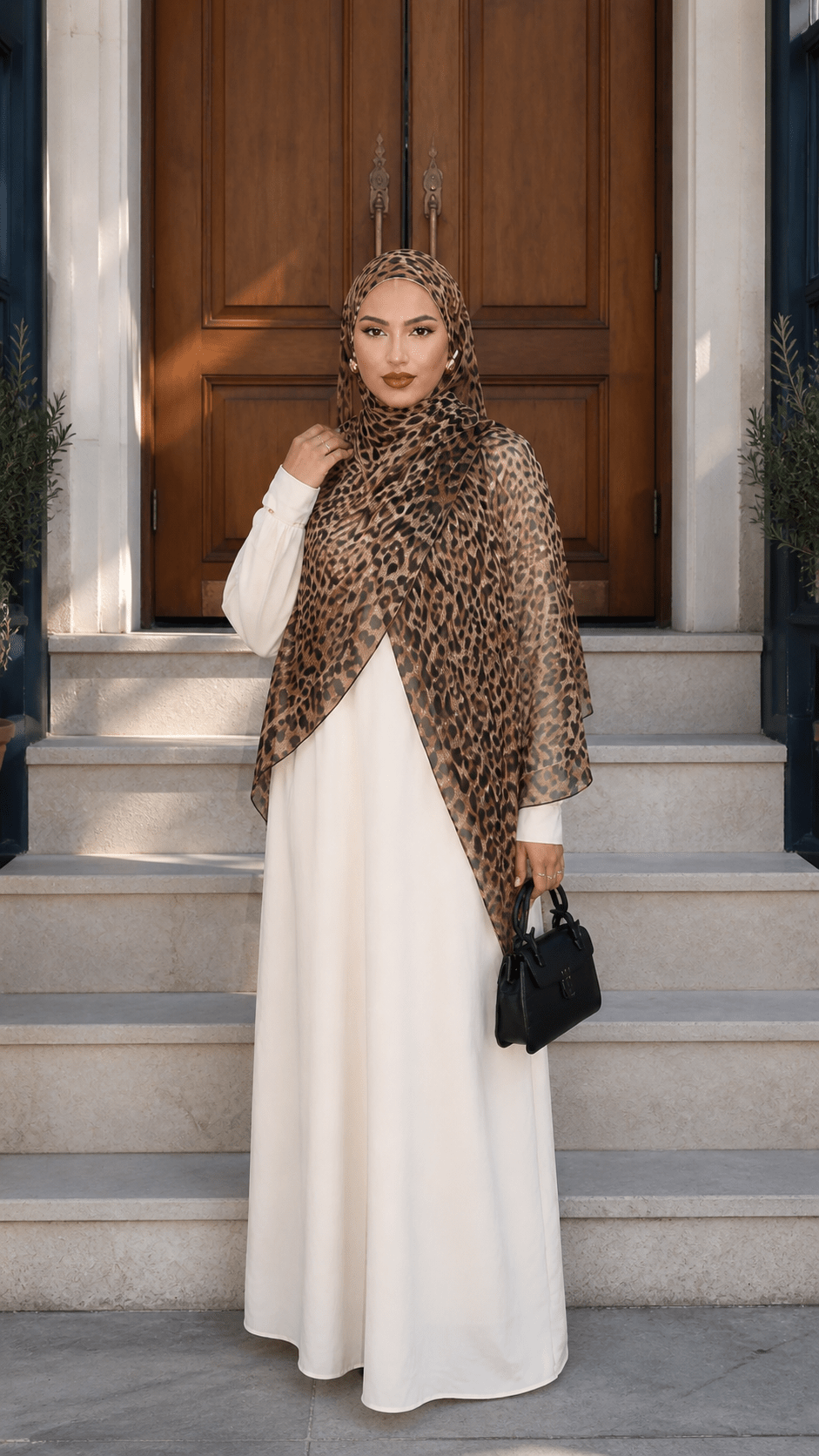 Leopard Print hijab shawl - view 3