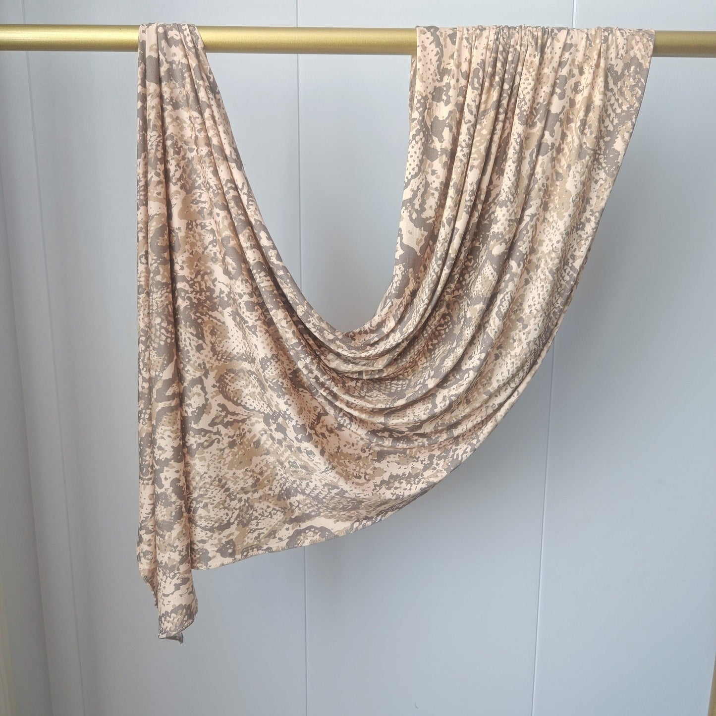Bohemian Marble Print Mercerized Cotton Hijab | Lunar Elegance