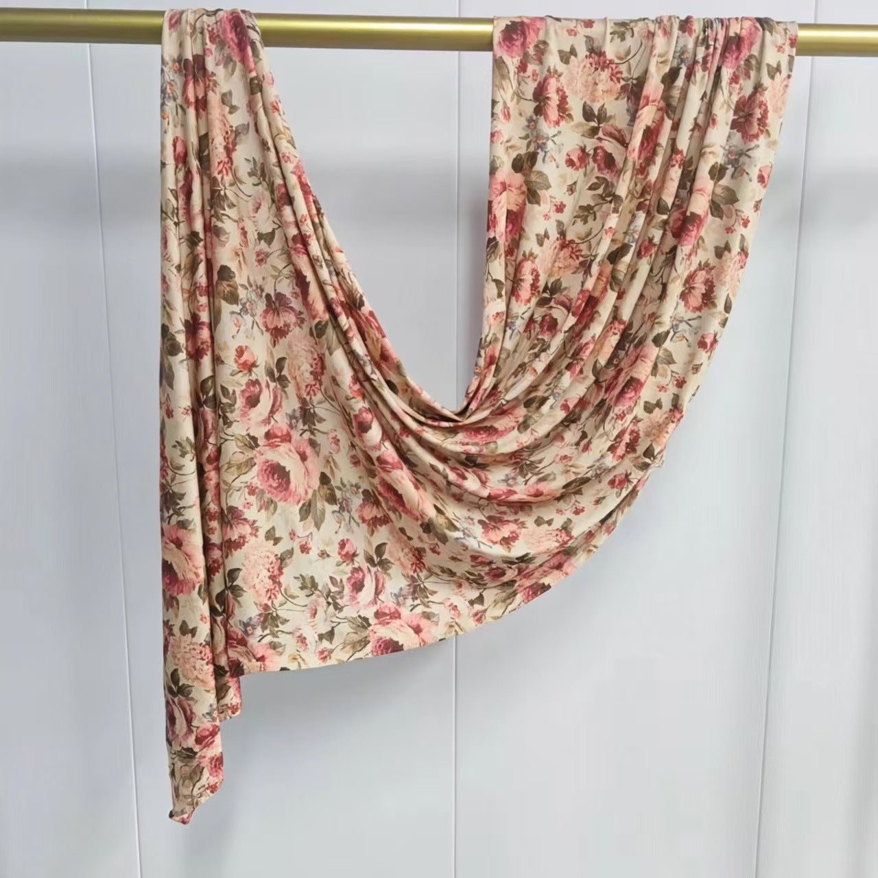 Vintage Rose Mercerized Cotton Hijab | Lunar Elegance