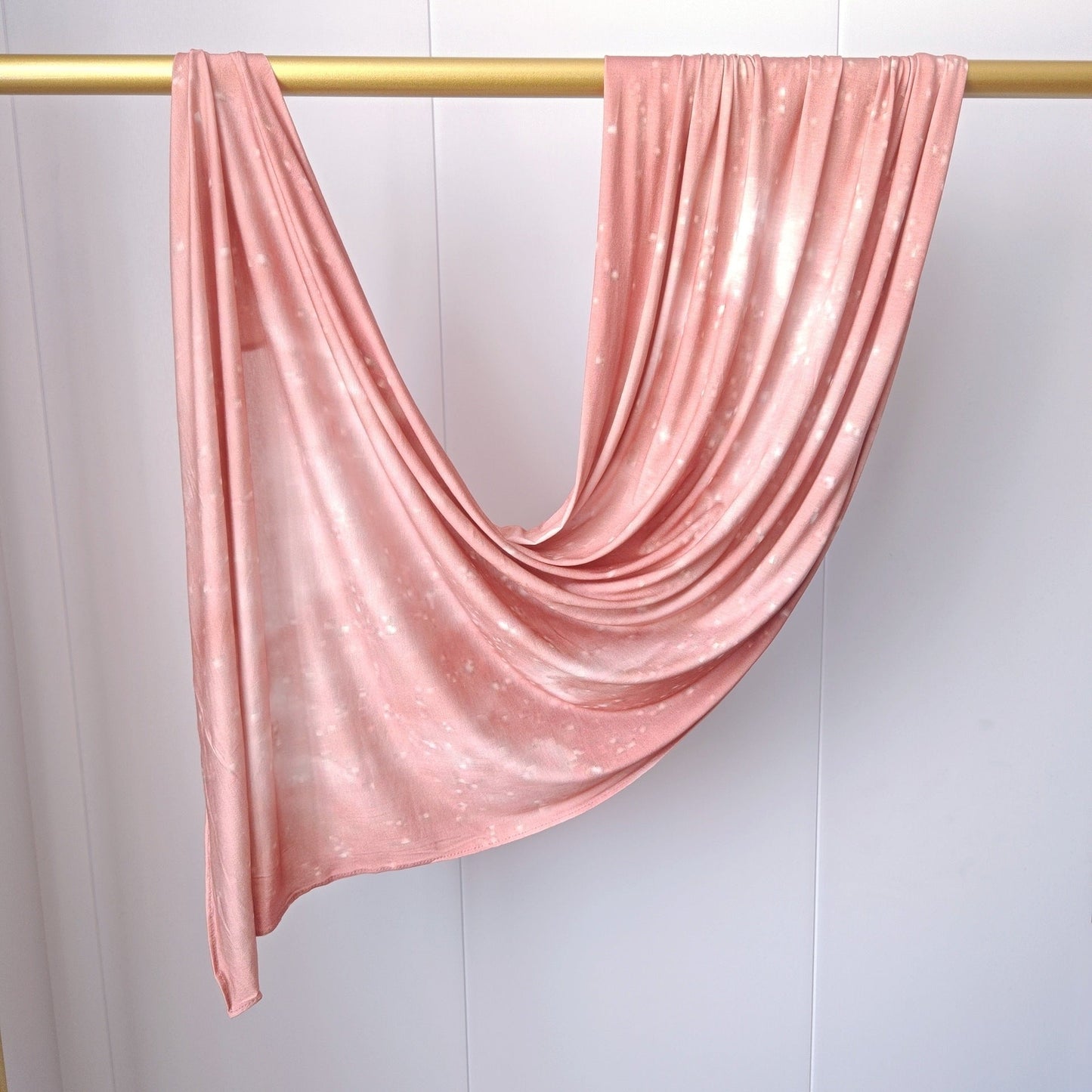 Blush Pink Printed Mercerized Cotton Hijab | Lunar Elegance
