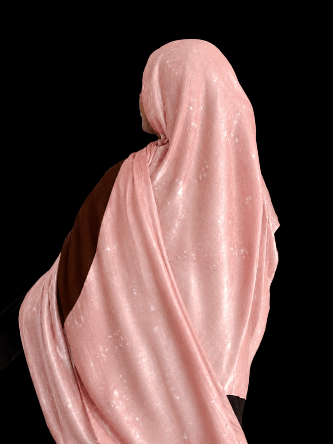 Blush Pink Printed Mercerized Cotton Hijab | Lunar Elegance