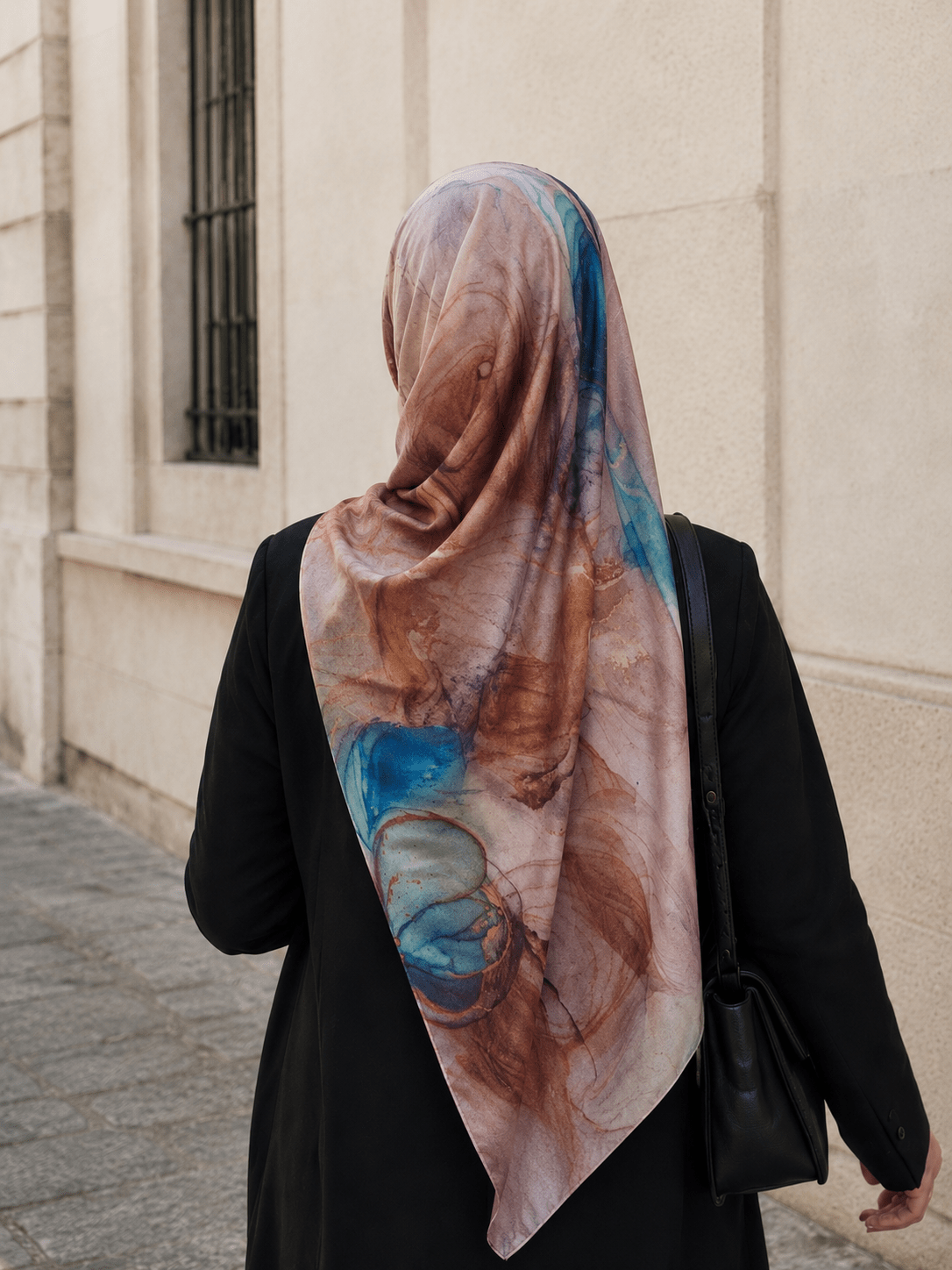 Bohemian Marble Mercerized Cotton Hijab | Lunar Elegance