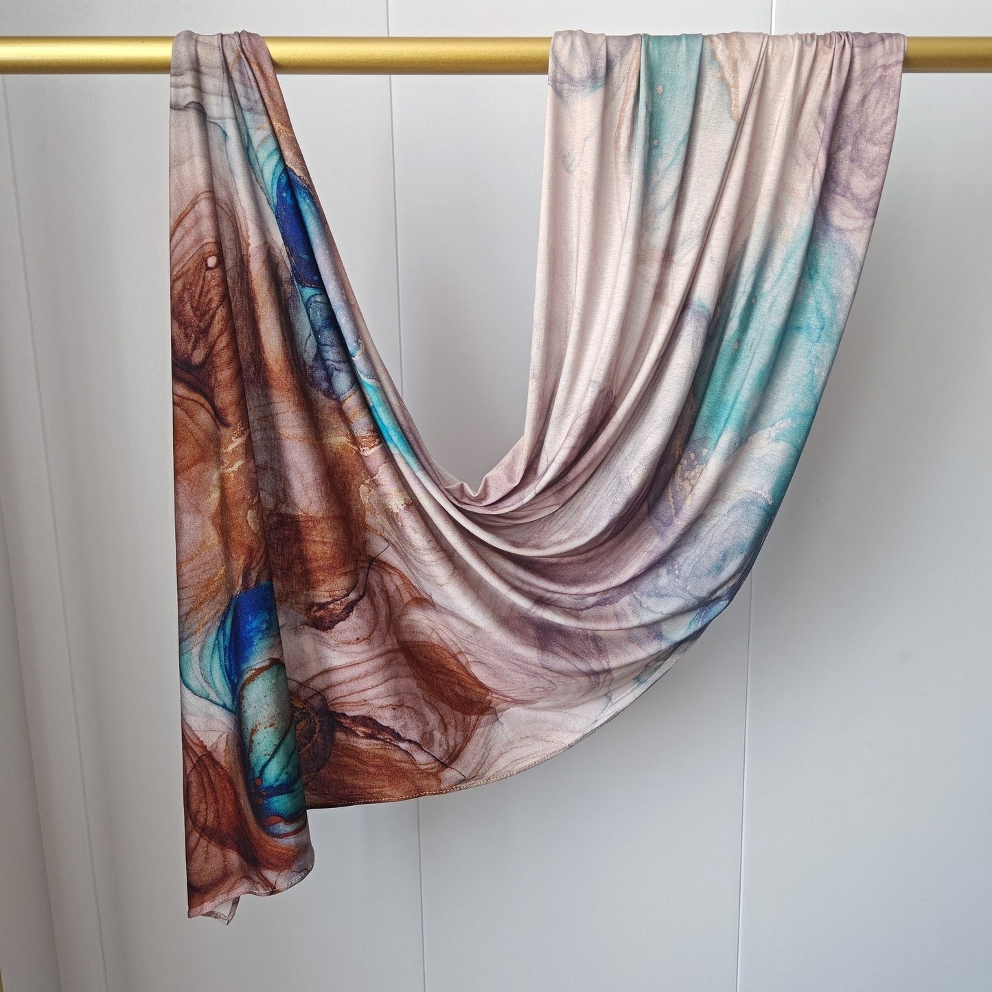 Bohemian Marble Mercerized Cotton Hijab | Lunar Elegance