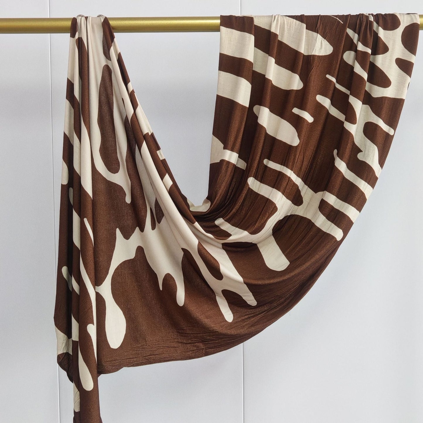 Chocolate Brown Mercerized Cotton Hijab | Lunar Elegance