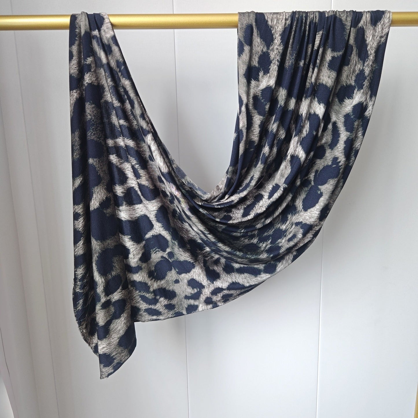 Black Marble Mercerized Cotton Hijab | Lunar Elegance