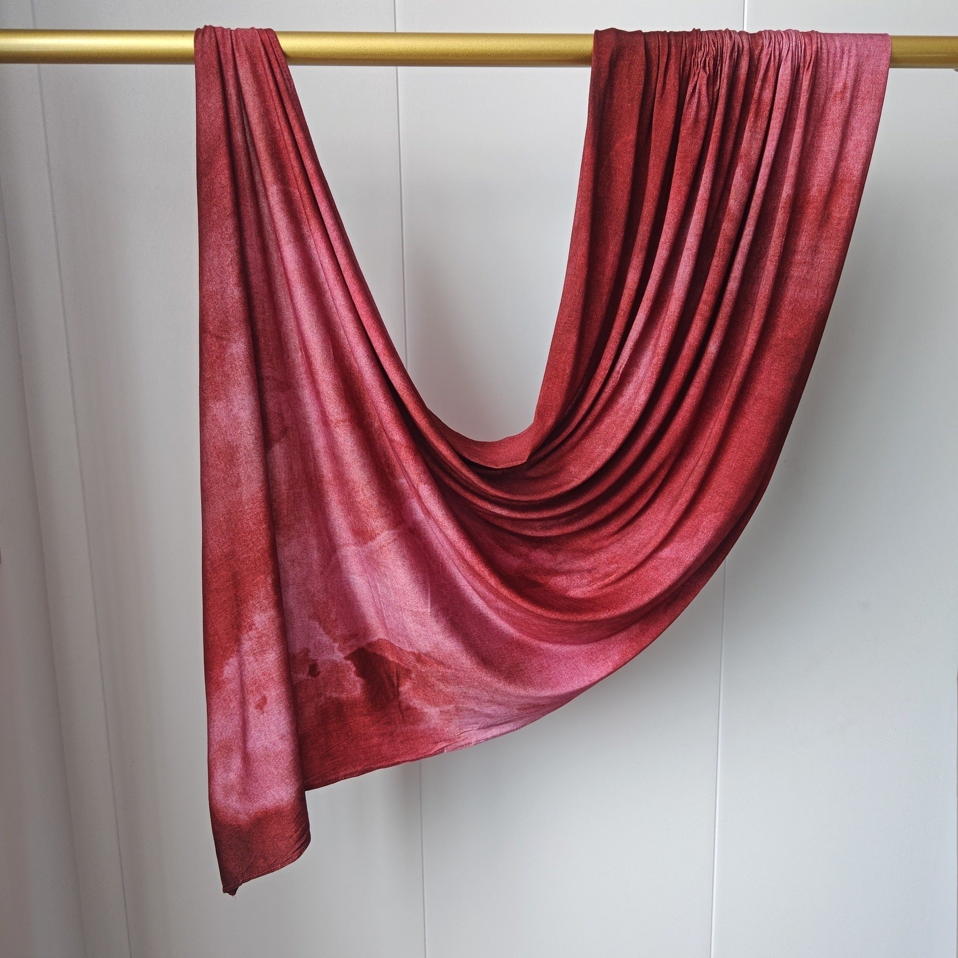 Burgundy Marble Mercerized Cotton Hijab | Lunar Elegance