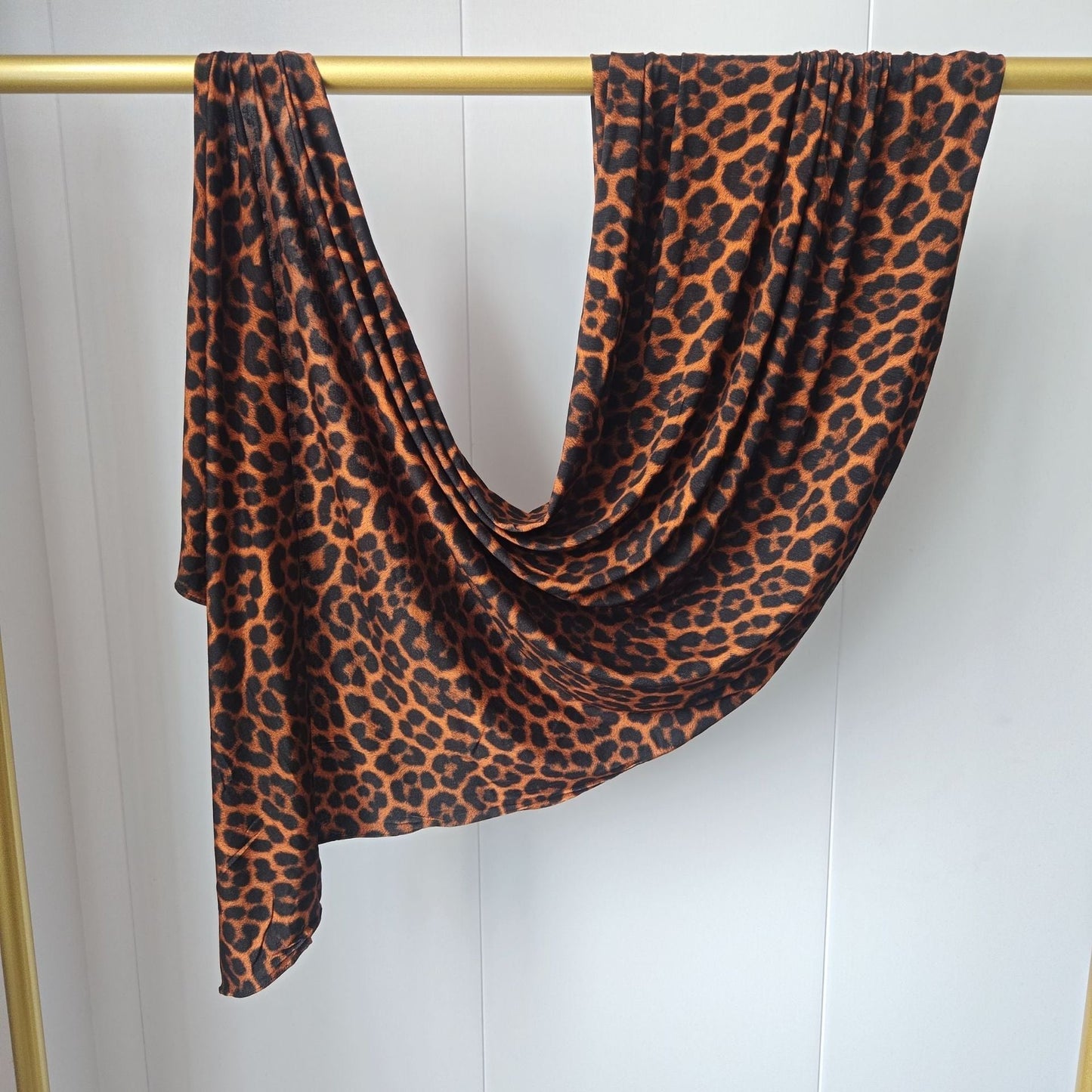 Leopard Print Mercerized Cotton Hijab | Lunar Elegance