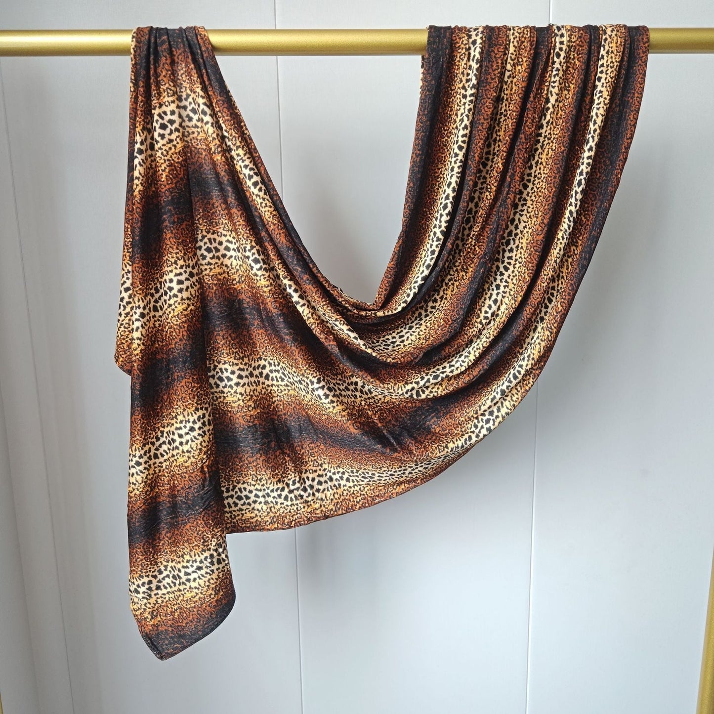 Leopard Gradient Mercerized Cotton Hijab | Lunar Elegance