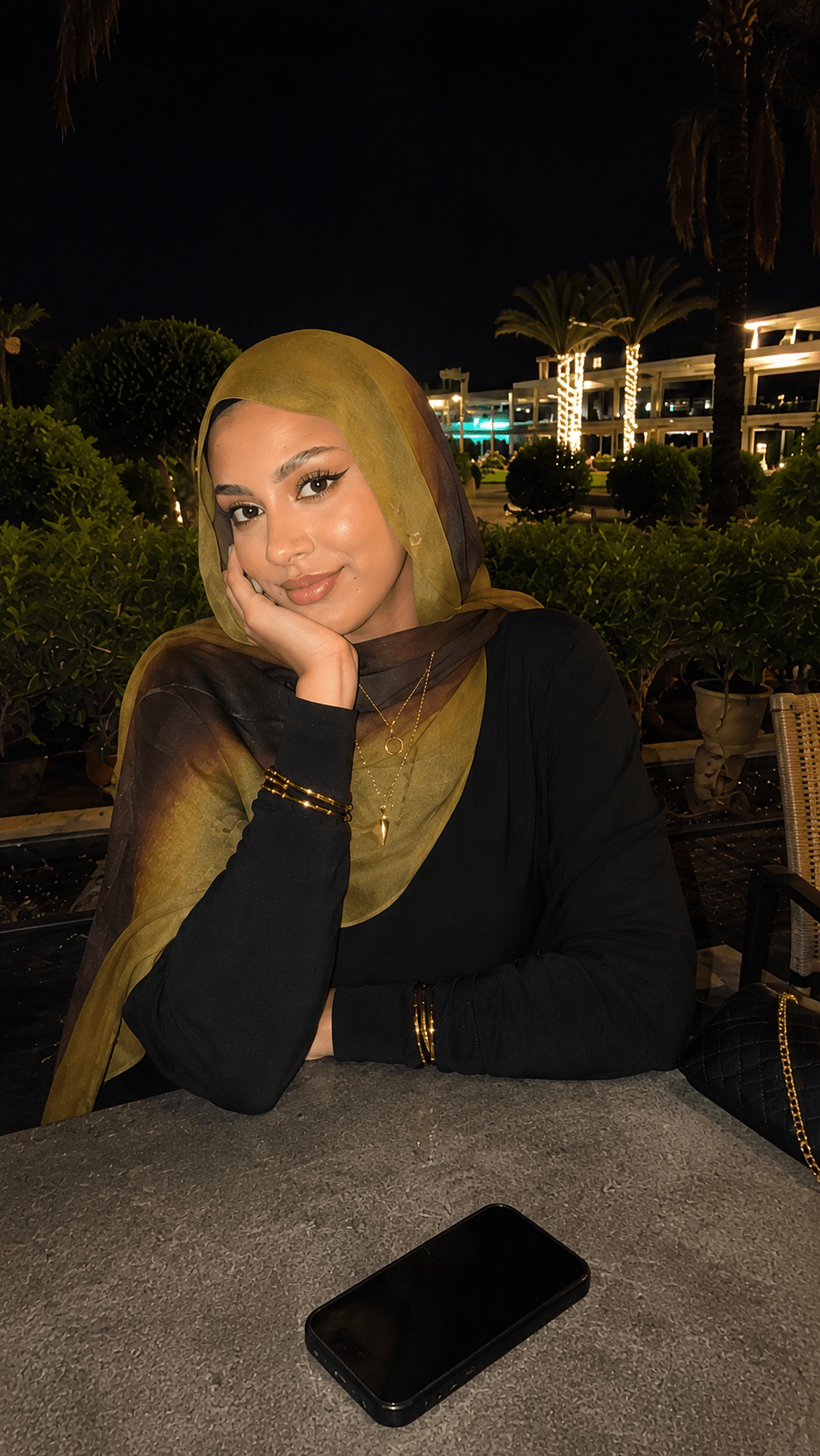 Olive Green to Brown Purple Ombre hijab shawl - view 6
